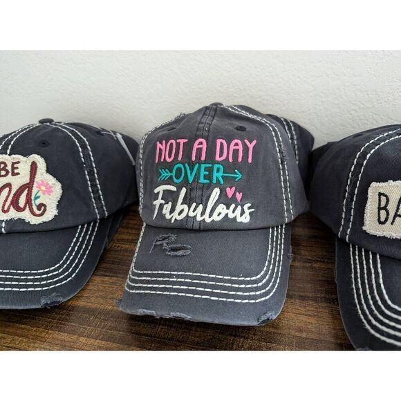 2/$30 Black Not a Day Over Fabulous Baseball Hat - Picture 5 of 9